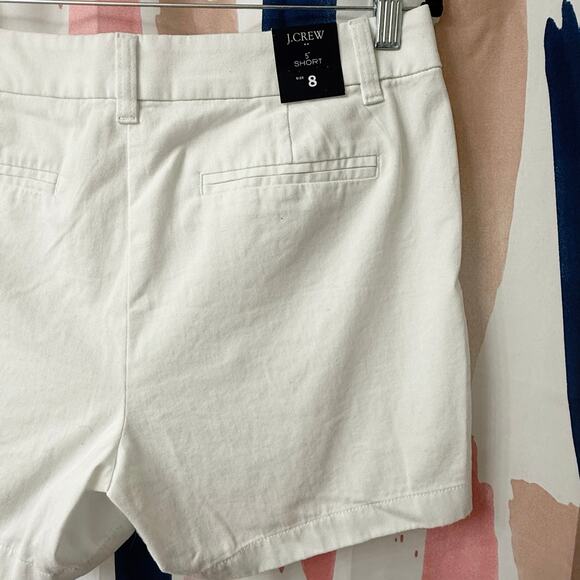 J. Crew 5” Classic Chino Shorts in White Size 8 - Picture 12 of 15